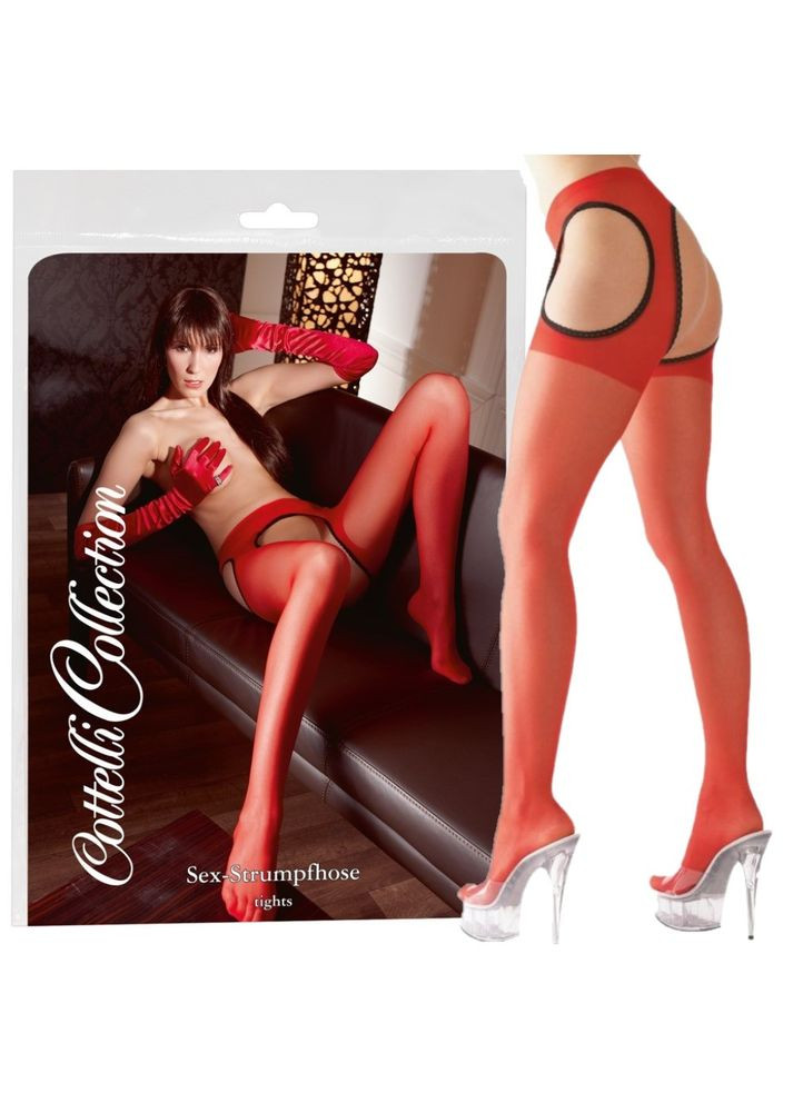 Сексуальные красные колготки с вырезами "Rajstopy sex" S/M Cottelli Collection (303136469)
