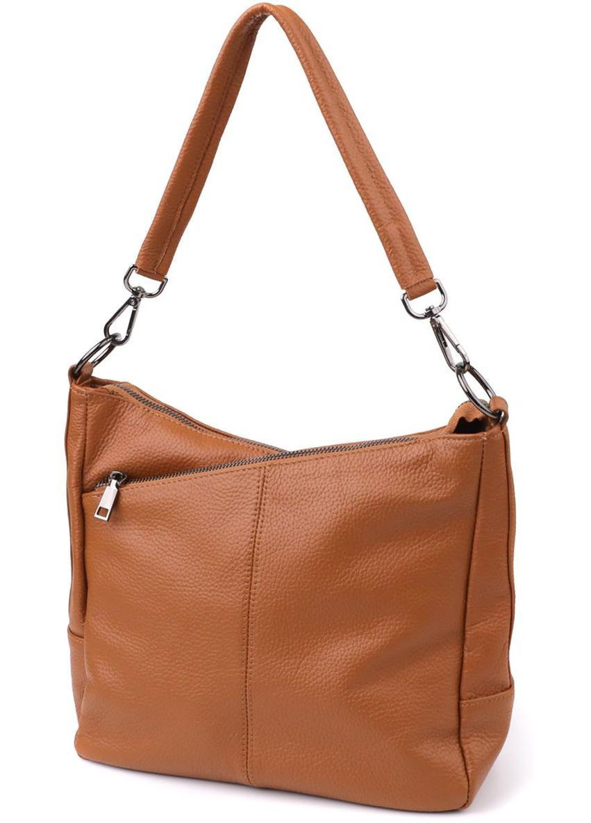 Сумка крос-боді на плече з натуральної шкіри середня жіноча Коричневий 40317 Vintage (361970392)