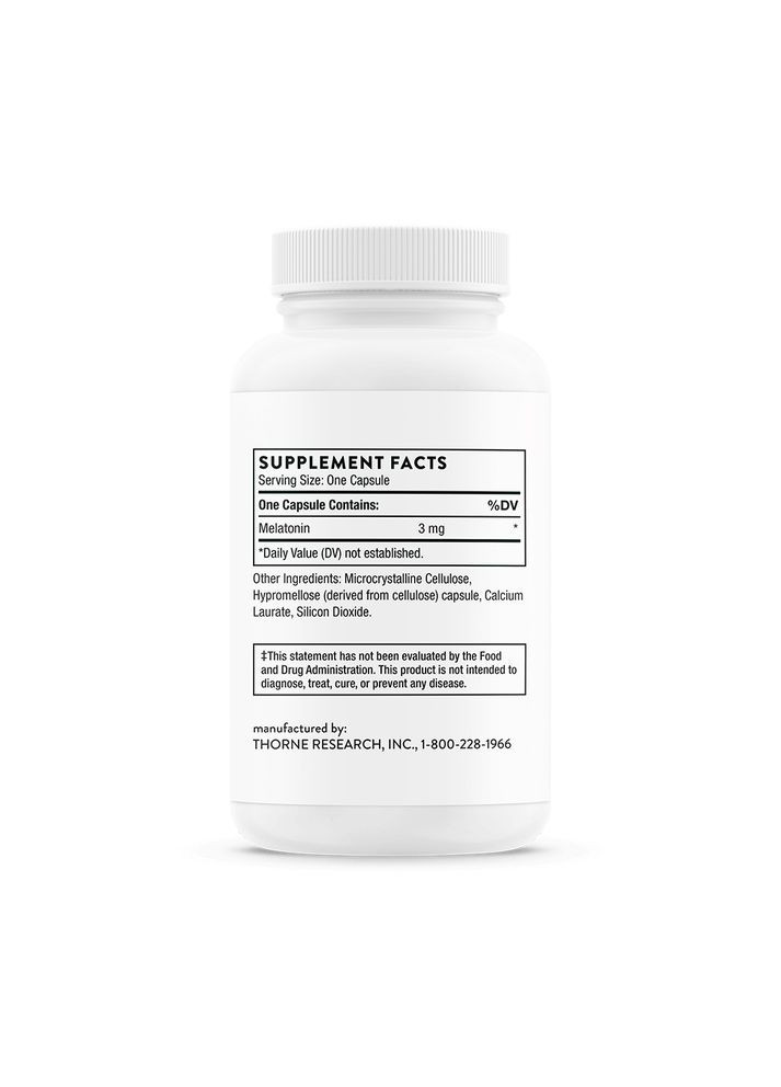 Натуральная добавка Thorne Melaton-3, 60 капсул Thorne Research (324607450)