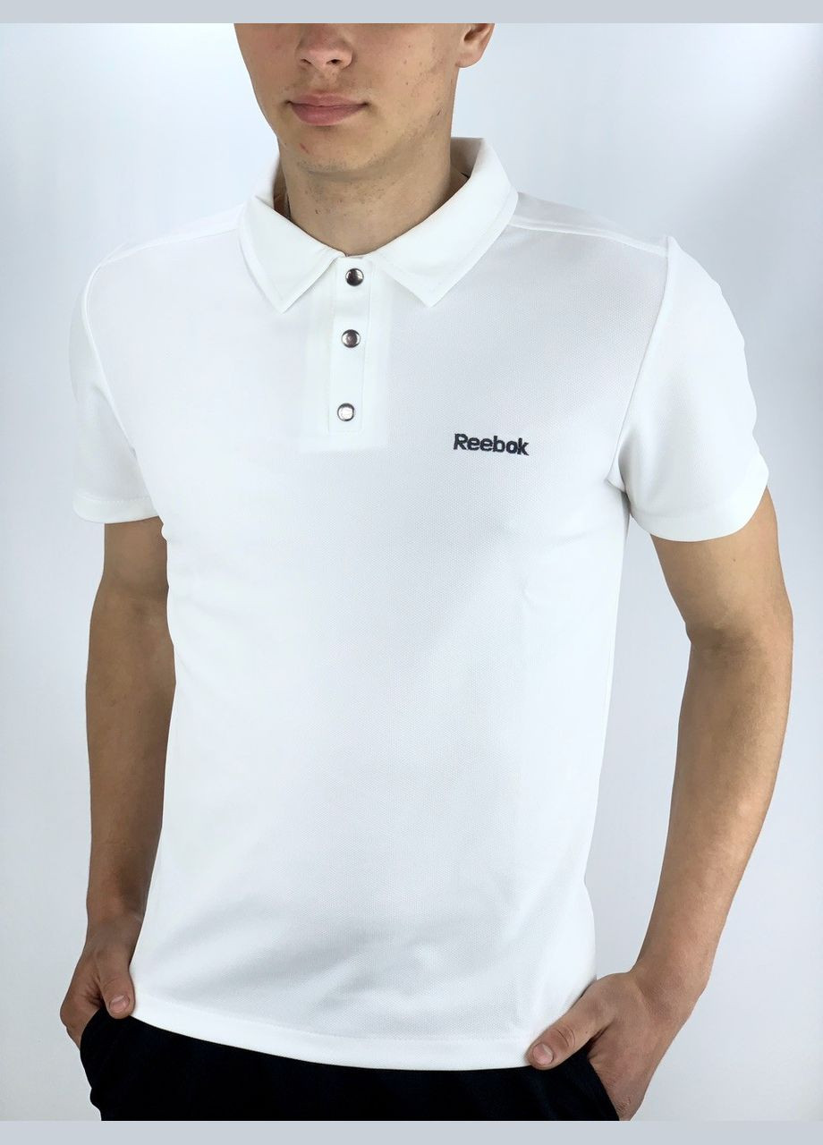 Белая футболка-поло мужское для мужчин No Brand