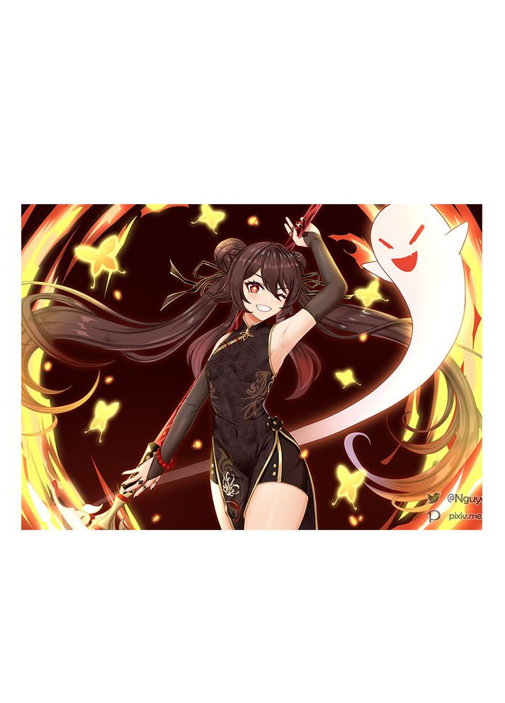 Постер плакат Ху Тао Геншин імпакт Genshin Impact 42х29 см А3 (poster_0265) No Brand (327003958)