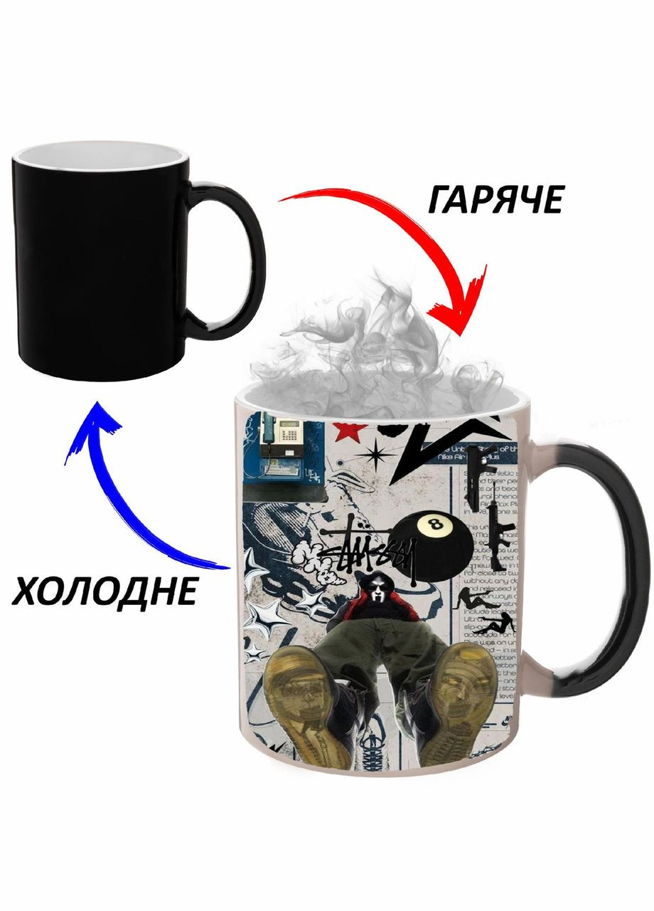 Чашка хамелон (кухоль, горнятко) Арт #0243 Чорна 330 мл No Brand (323471890)