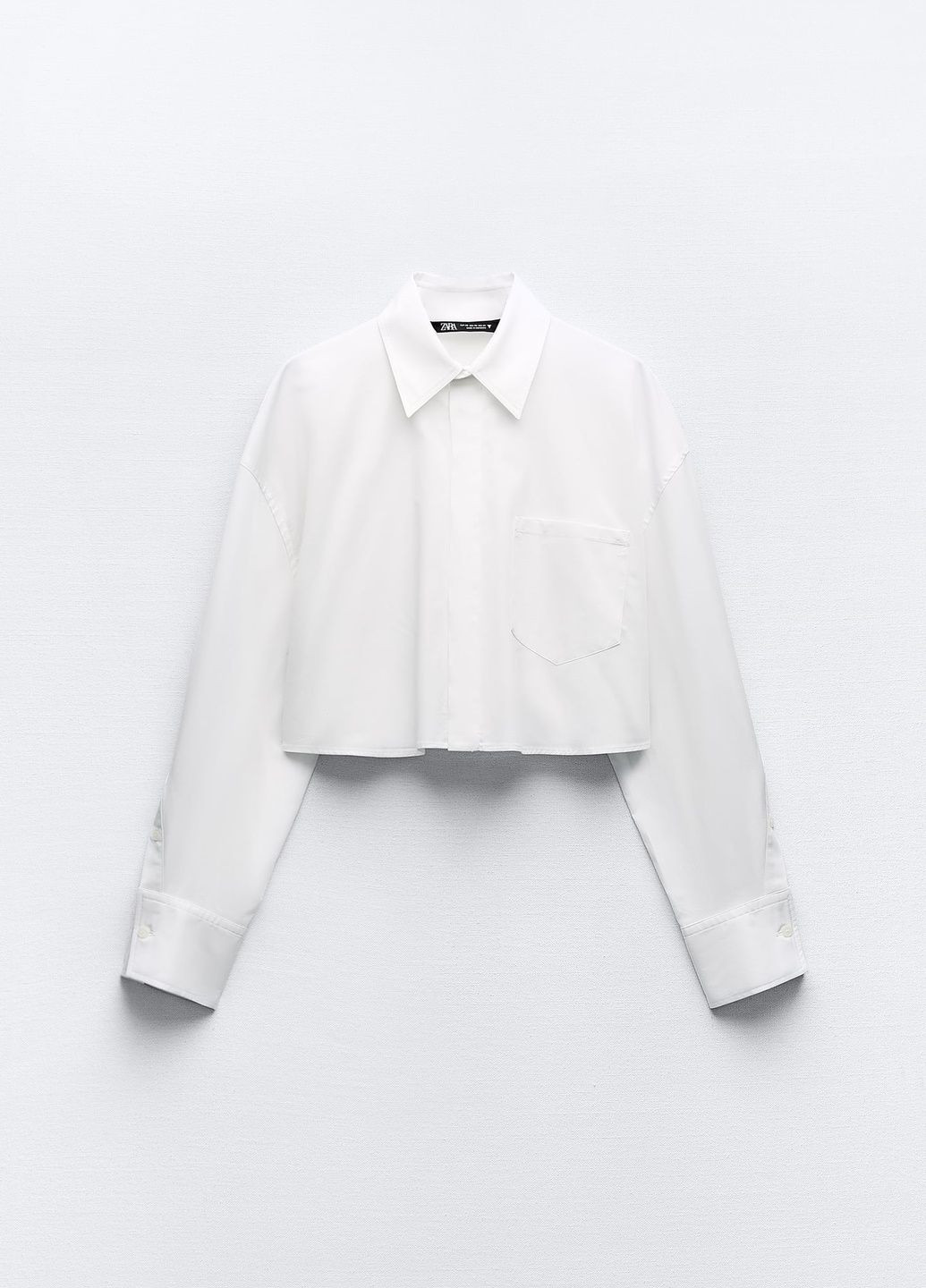 Белая повседневный рубашка однотонная Zara