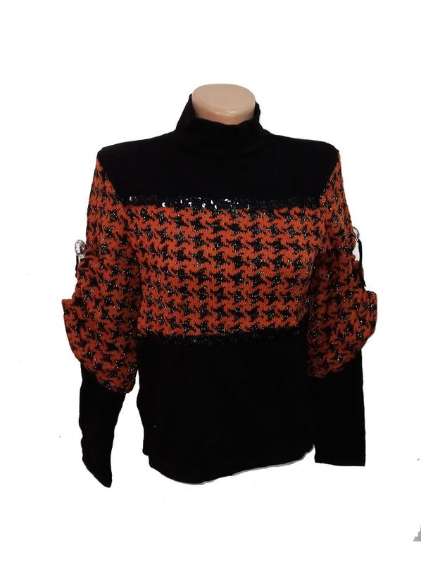 Комбінований демісезонний теплий жіночий джемпер, акрил No Brand