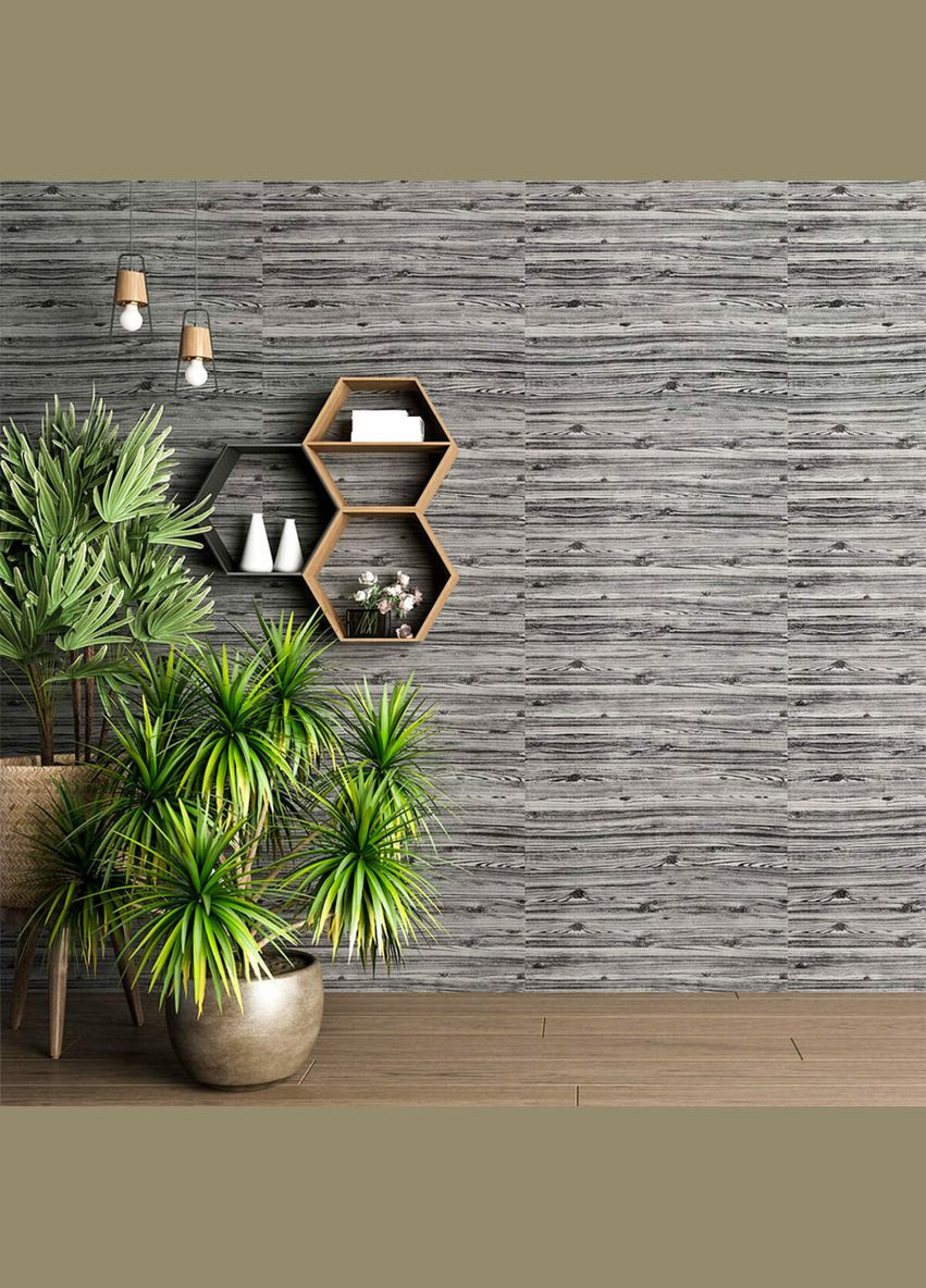 Самоклеюча 3D панель під дерево кольору зебри 2800x700x3мм SW-00001769 Sticker Wall (341284066)