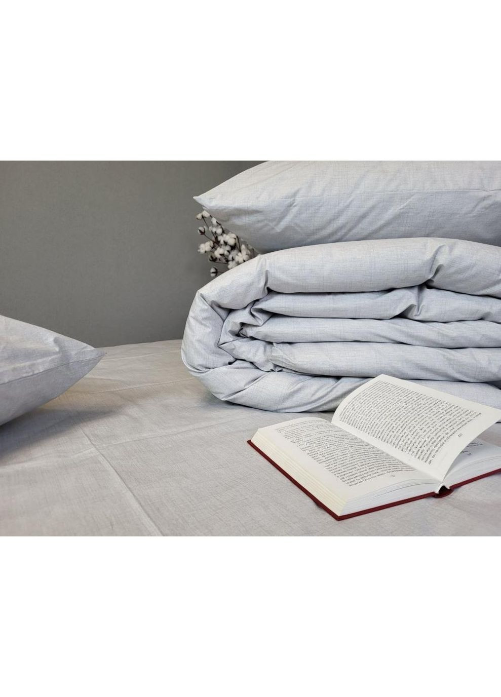 Постельное белье Светло-серый LOFT(71), ранфорс Полуторный размер, наволочки 70/70 No Brand (364219482)