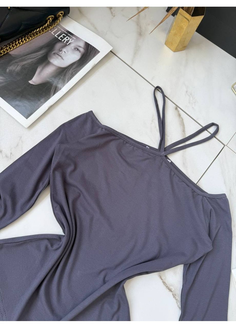 Стильный женский лонгслив с открытыми плечами и перекрестными бретелями Україна (353492946)