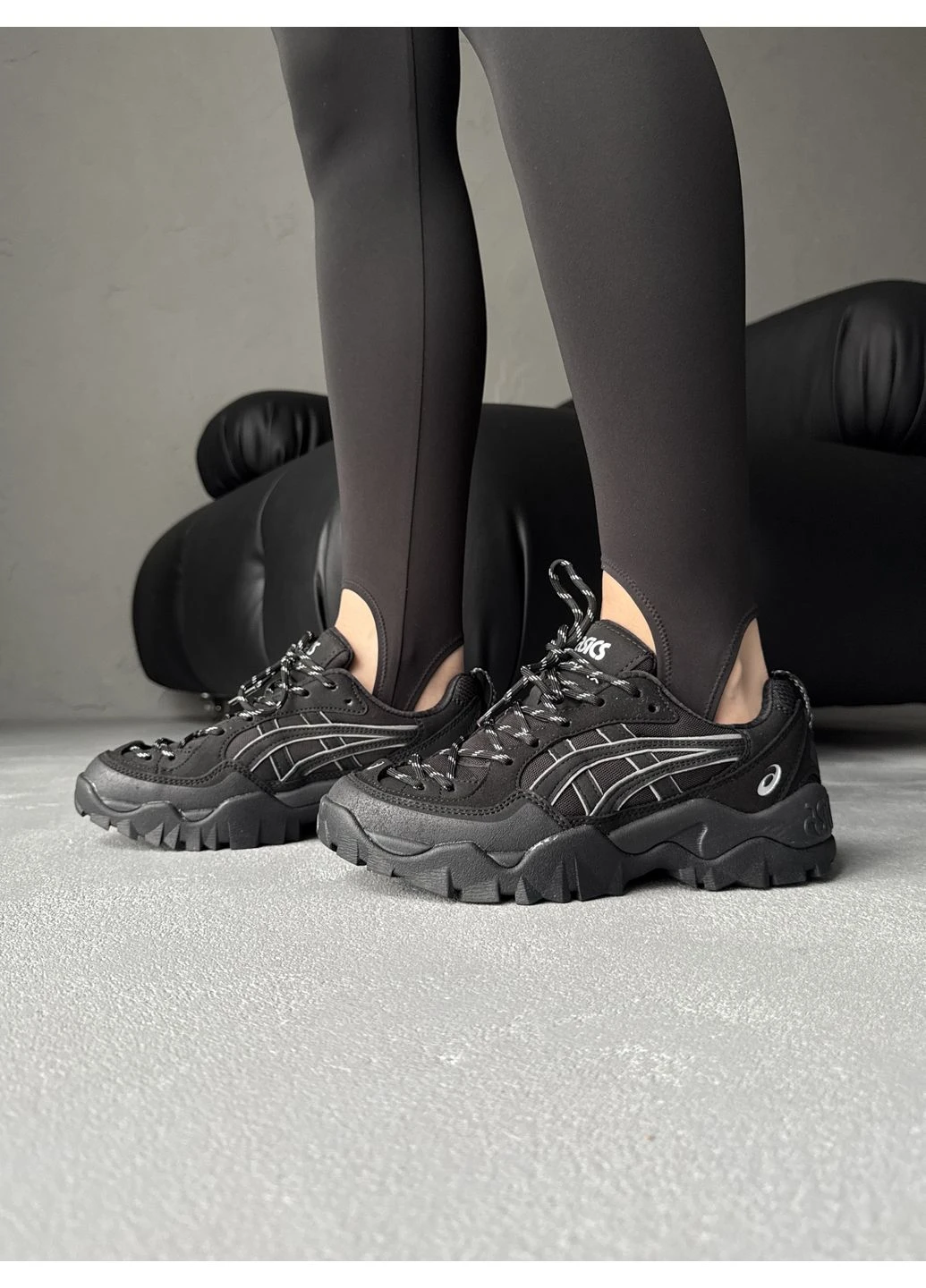 Чорні кросівки чоловічі asics gel-pickax black асікс гель чорні демісезон No Brand