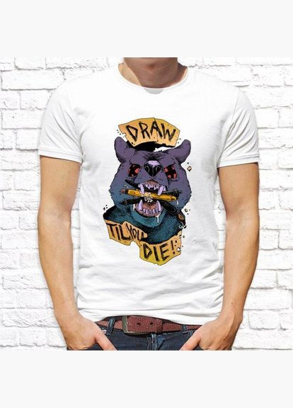 Чоловіча з принтом Ведмідь "Draw" Кавун футболка (316345648)