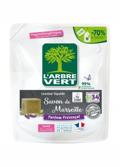 Засіб для прання L'arbre Vert марсельське мило запасний блок 1.53 л (275091785)