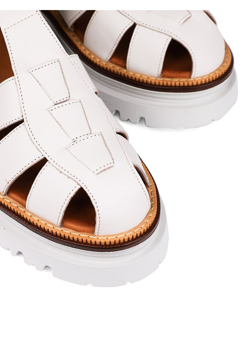 женские сандалии 109606 белая кожа Attizzare