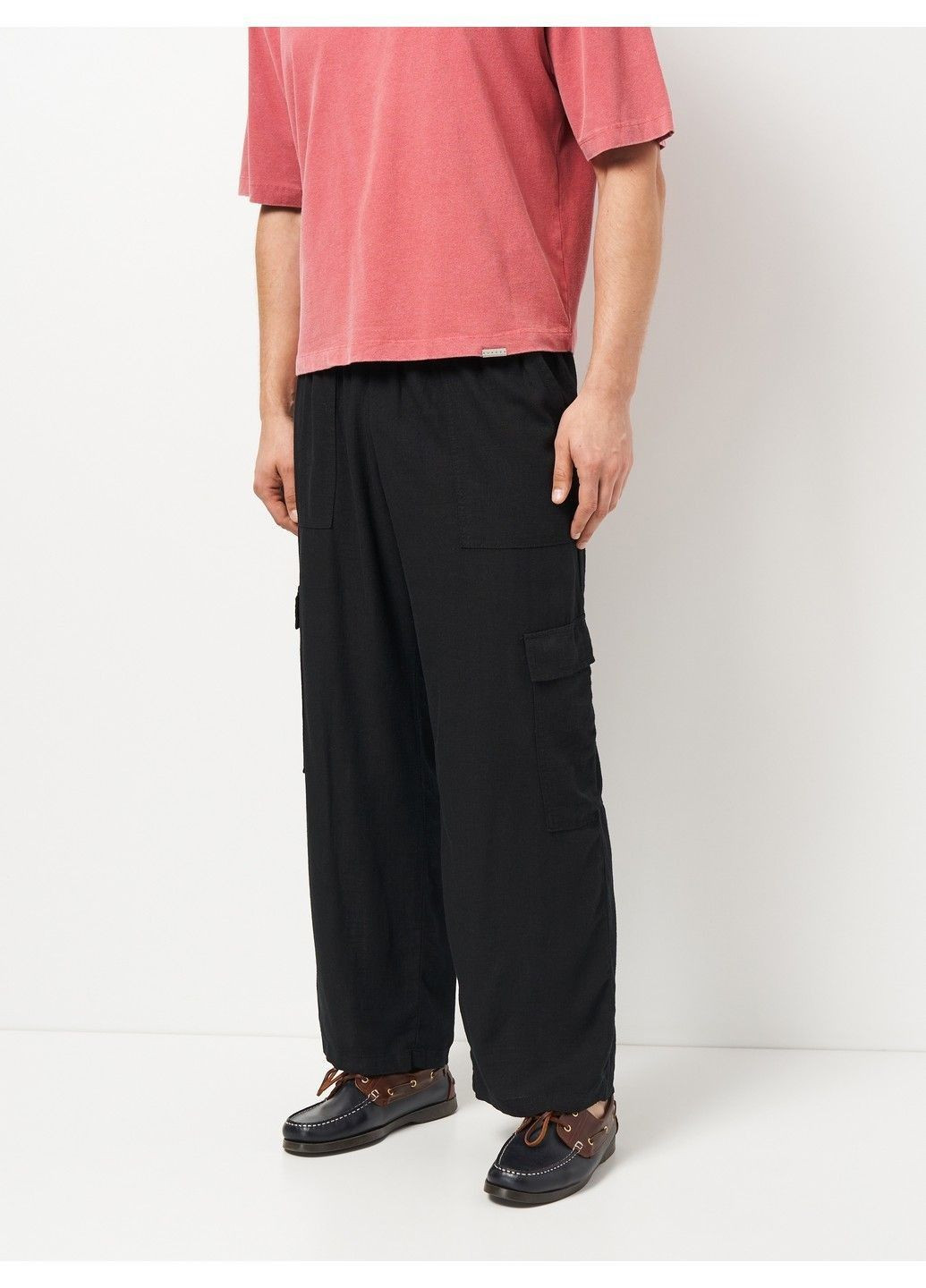 Черные кэжуал летние брюки H&M