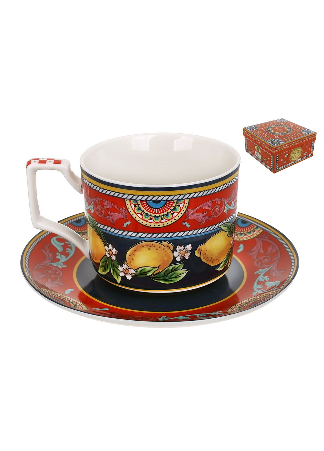 Чашка с блюдцем фарфоровые 220мл Sicilia No Brand (325608803)