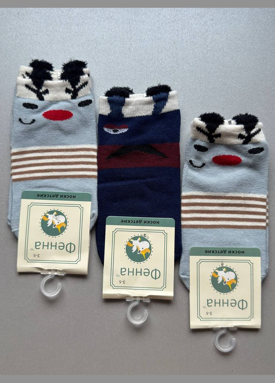 Комбинированные 3 пары короткие демисезонные носки ФЕННА демисезон (332197624)