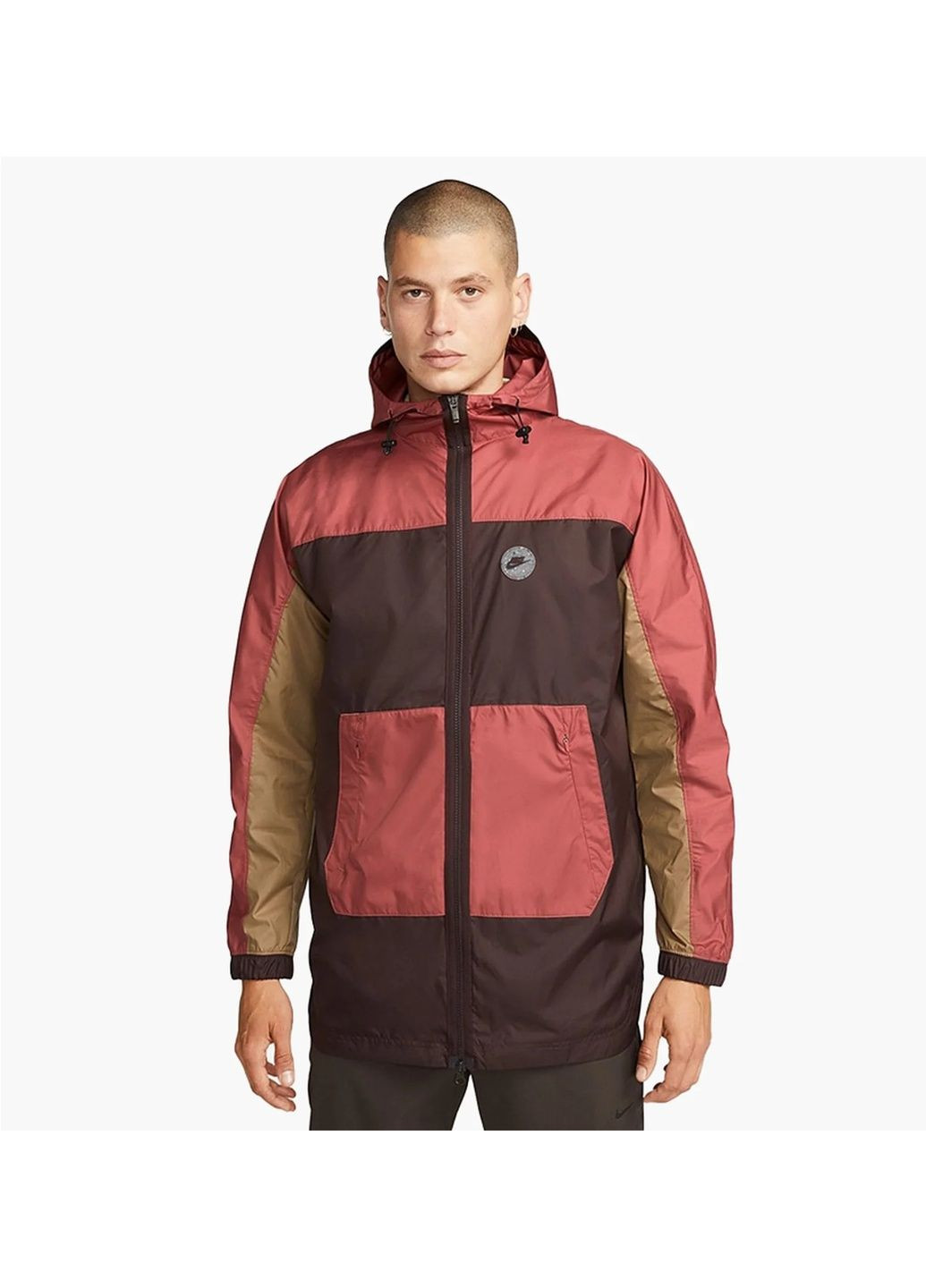 Коричнева куртка чоловіча sportswear spu woven jacket brown/peach fb2192-203 Nike