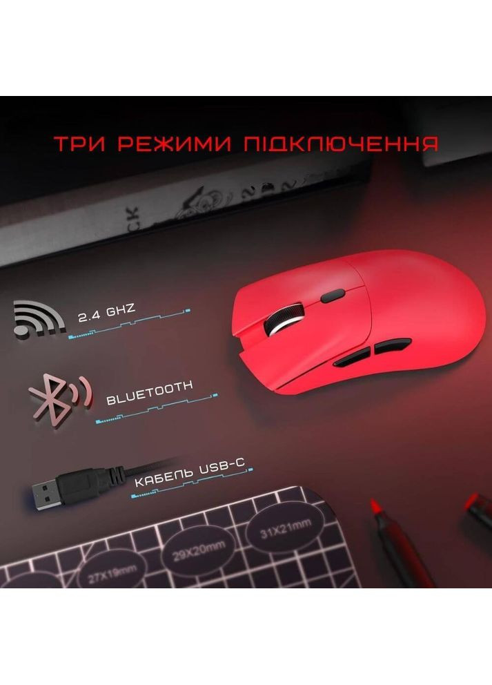 Ігрова бездротова миша R1 Red ATTACK SHARK (370202803)
