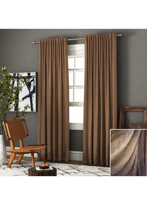 Комплект Штор Микровелюр Коричневый 2шт 200х270 No Brand (353831483)
