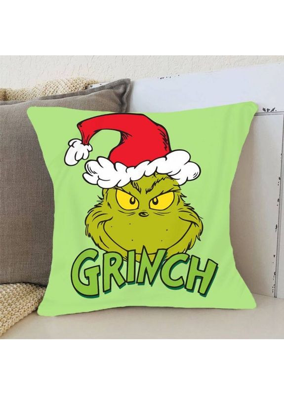 Подушка 3D новогодняя Grinch 3177_E 15371 50х50 см FlexDress (368783920)