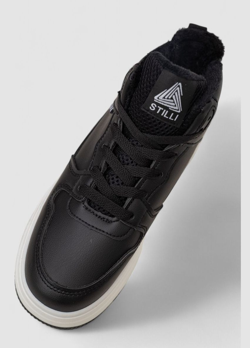 Кроссовки женские зимние на меху Ager Кроссовки чёрно-белые зима (318561378)