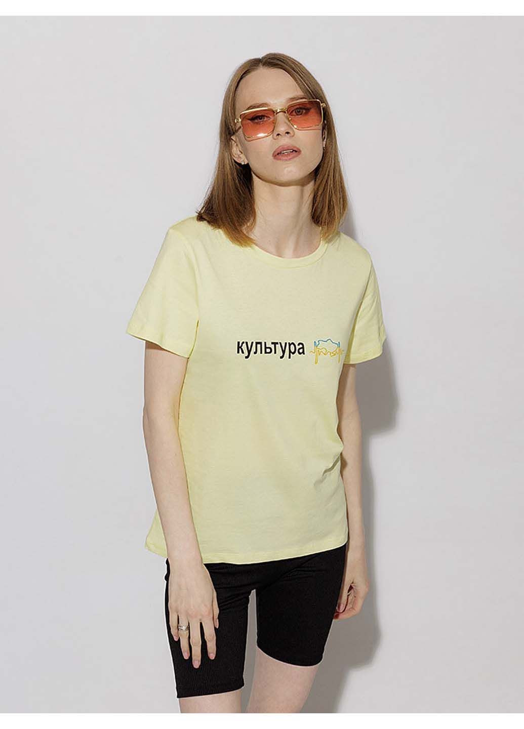 Желтая летняя футболка Yuki