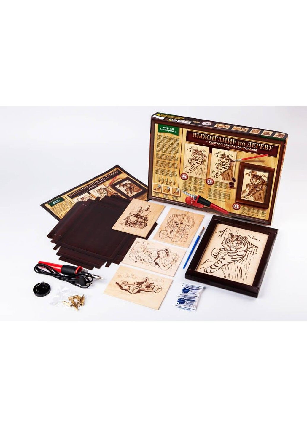 Набір для творчості Випалювання по дереву та художнє тонування 4х25х37 Danko Toys WD-02 українською No Brand (334342595)