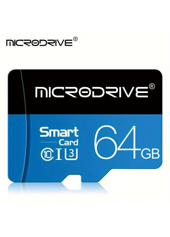 Карта памяти MicroSD 64GB MicroDrive | Класс 10, A1, V10, TF карта с адаптером для смартфонов, камер, видеорегистраторов China (351855051)