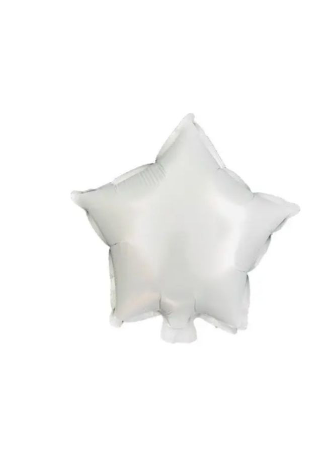 Кулька зірочка фольгована 10 дюймів білий Jannet кулька (336904459)