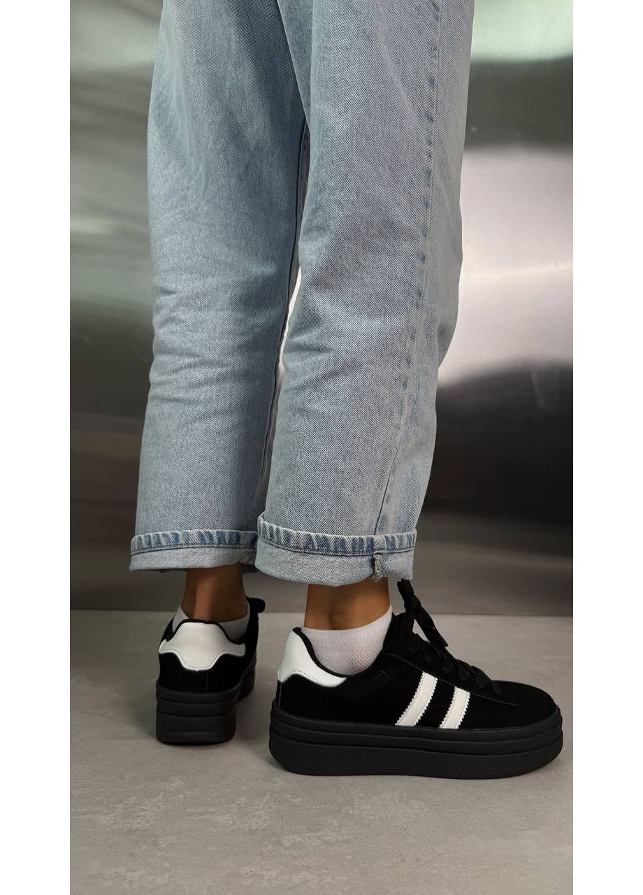 Черные черные кеды женские (2104) No Brand