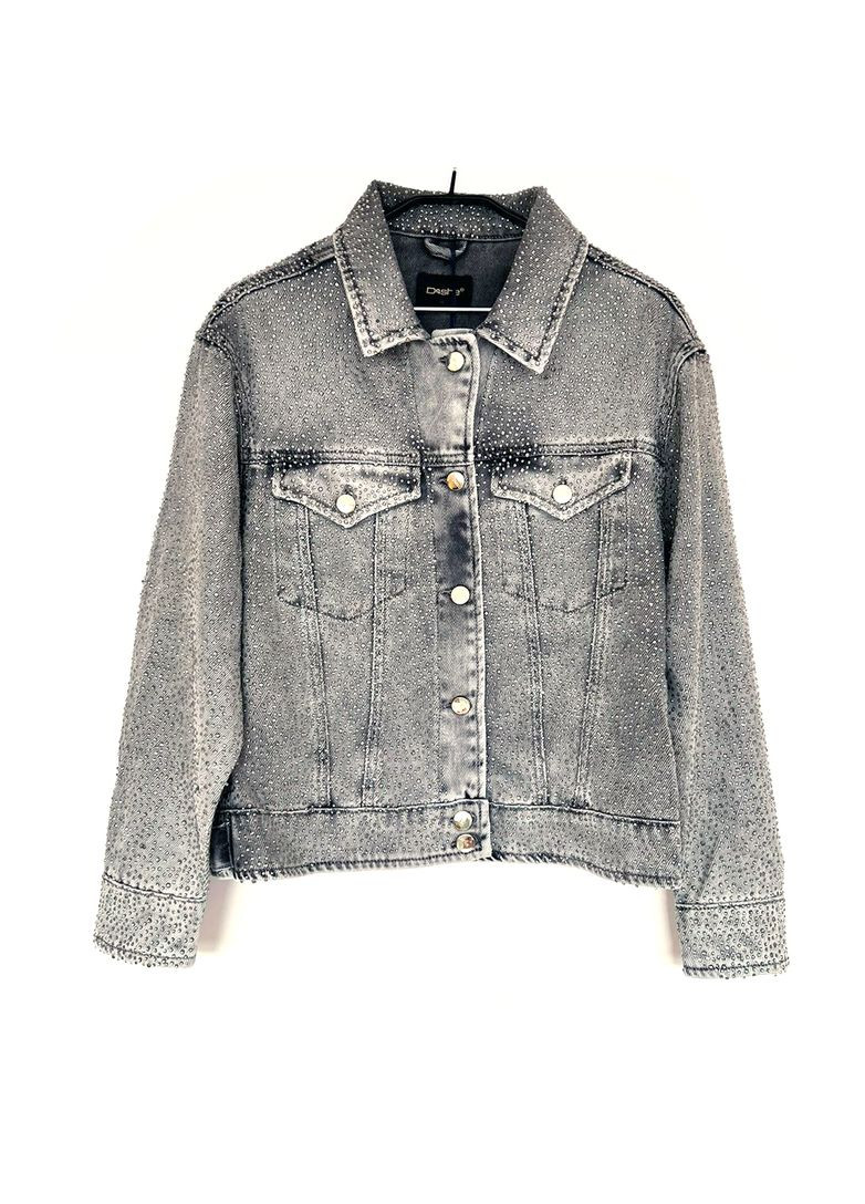 Серая джинсовая курточка Dishe со стразами. Fashion (341090045)