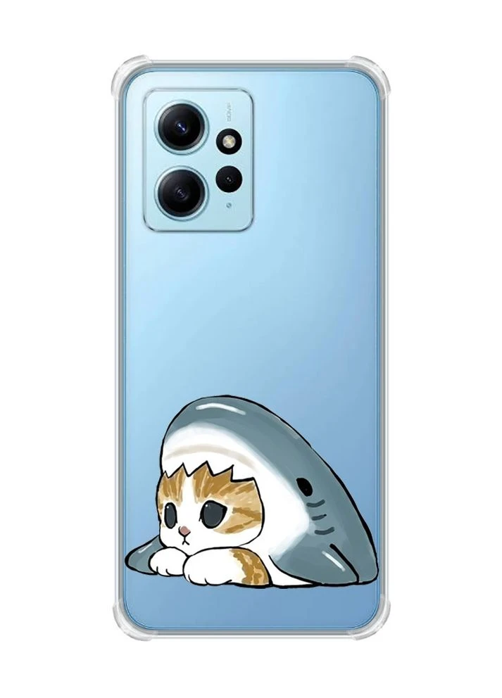 Чохол з потовщеними кутами на Xiaomi Redmi Note 12 4G Котик Акула (принт 421) Creative (390656927)