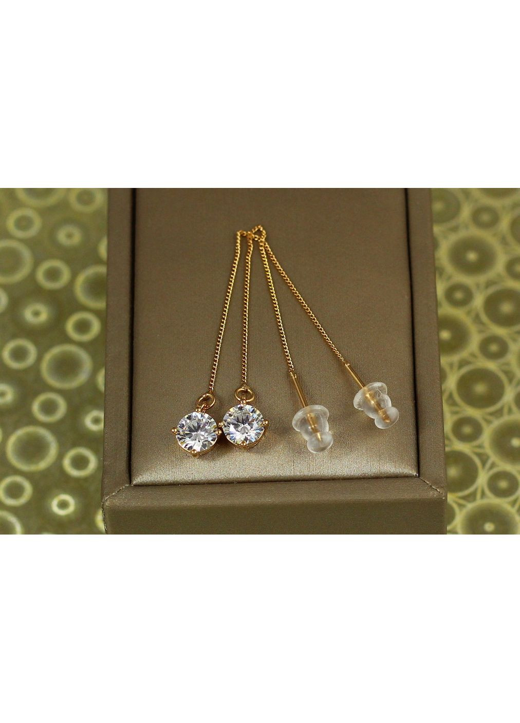 Сережки протяжки камінчики 8,5 см золотисті love-shopping Xuping Jewelry (354657657)