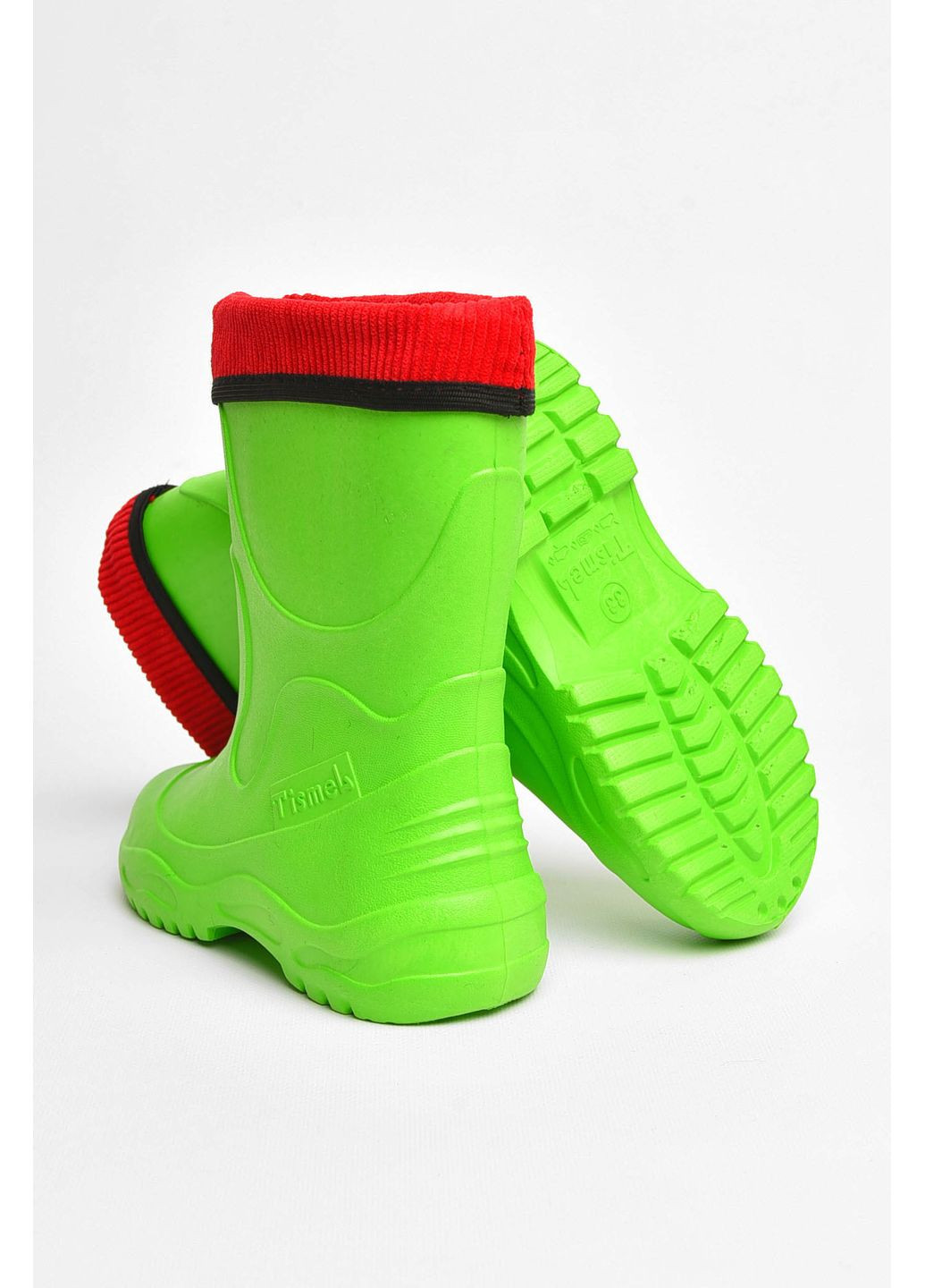 Осенние сапоги пена детские для подростка зеленого цвета со сьемным носком Let's Shop