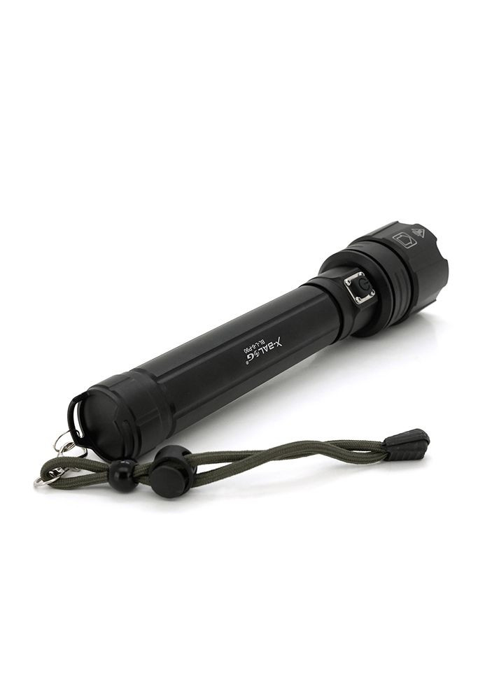 Фонарь ручной BLL-6-P90, 1LED P90, 50W, 3 режима, ZOOM, 2х18650/12800 Black, IP44, кабель USB-micro, 230х50х32мм, BOX Bailong (315502276)