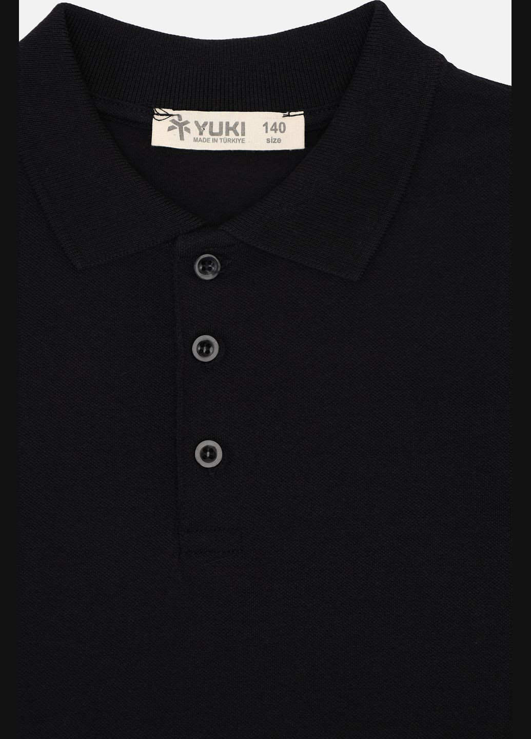 Черная детская футболка-футболка-поло с коротким рукавом для мальчика цвет черный цб-00276065 для мальчика Yuki