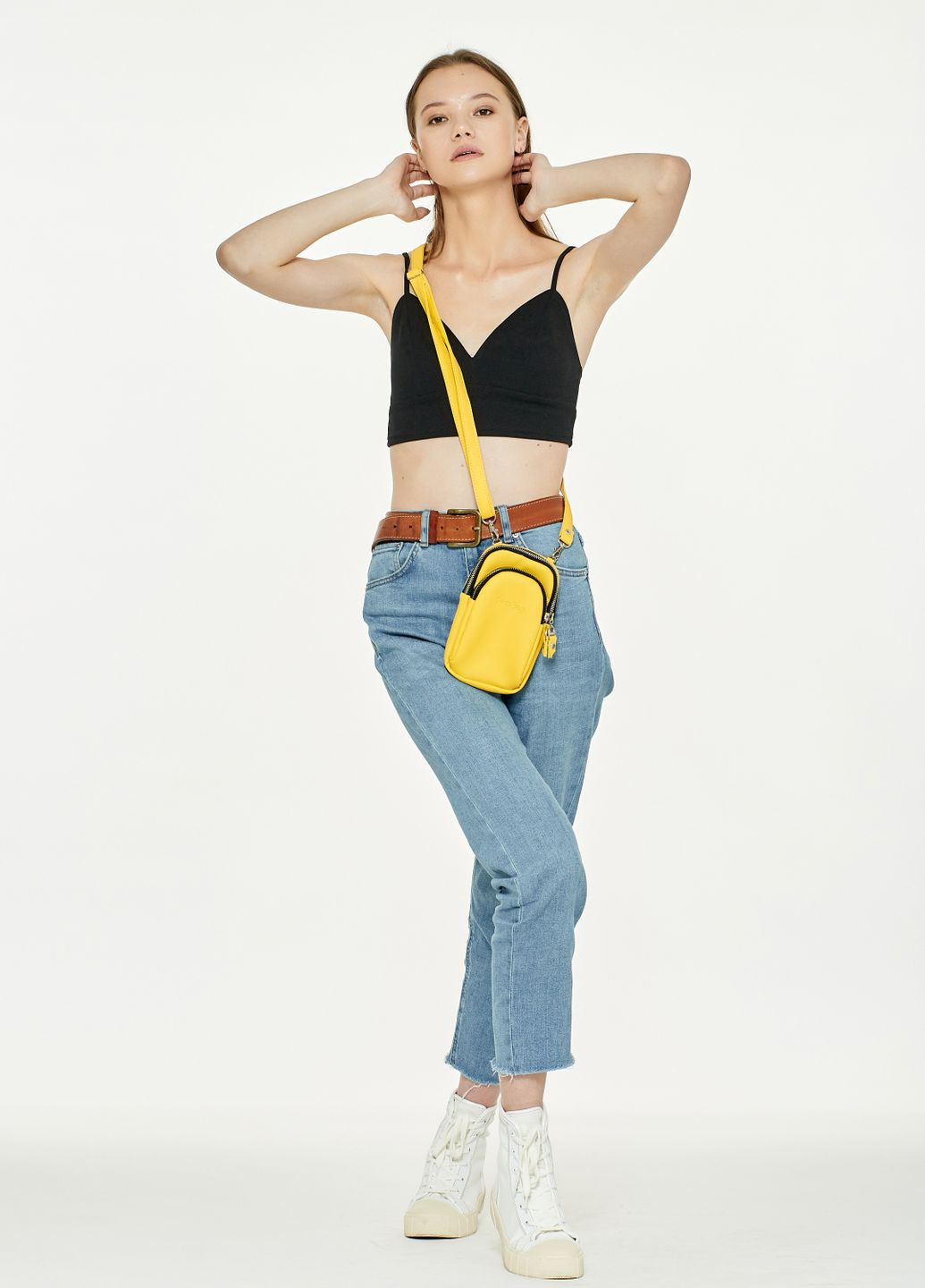 Жіноча сумка для телефона жовта Sambag (326960360)