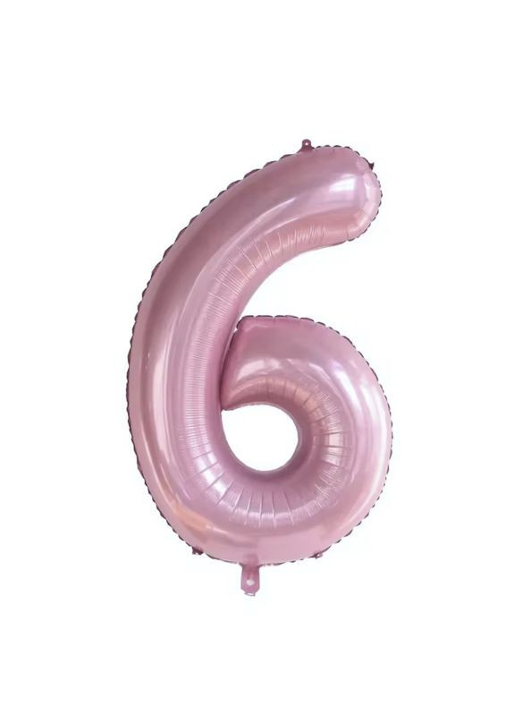 Фольгована фігура цифра "6" колір рожевий 1 м No Brand (345704253)