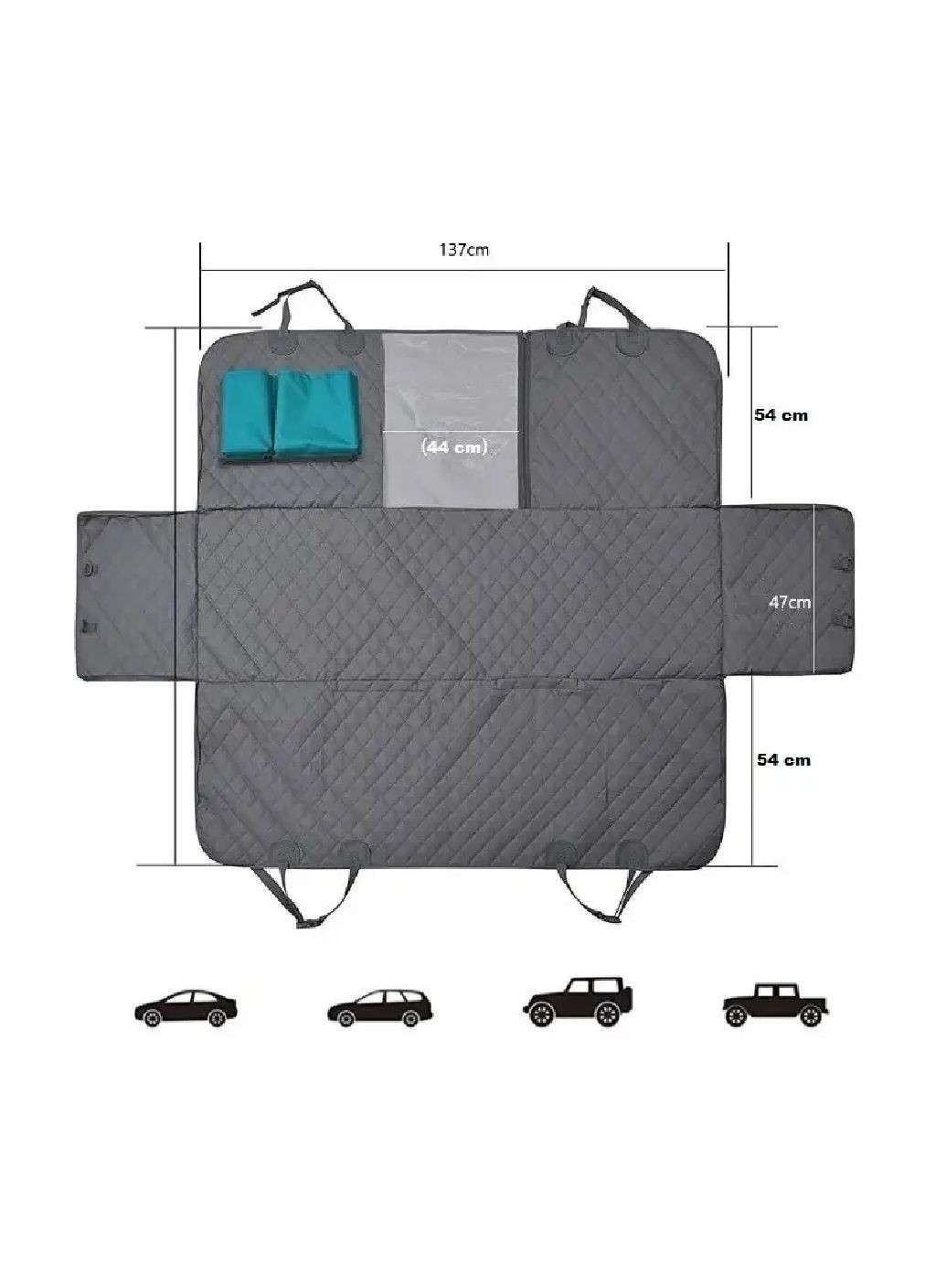 Накидка чехол гамак переноска для перевозки животных собак в салоне автомобиля с поводком окошком 137х155 см (477618-Prob) Unbranded (298442060)