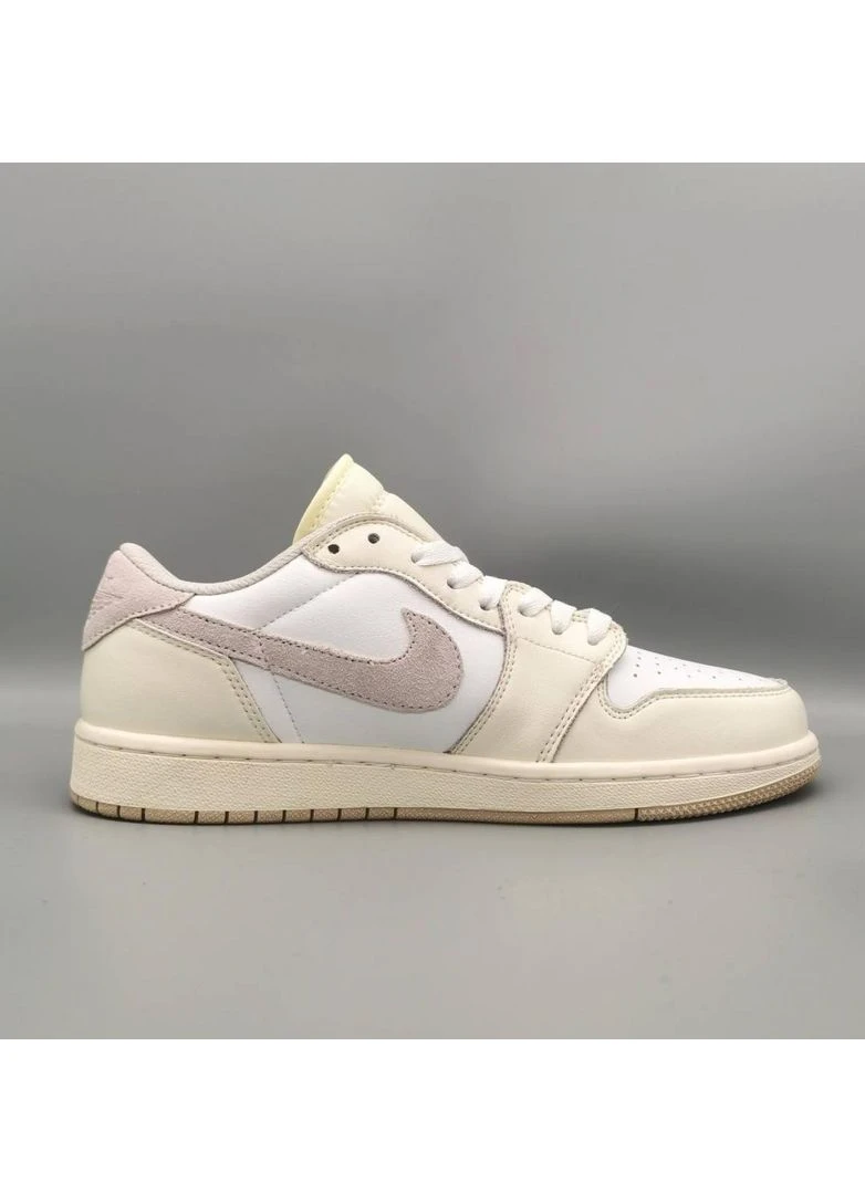 Білі літні кросівки nike air jordan 1 low og custom light khaki white найк аір джордан No Brand