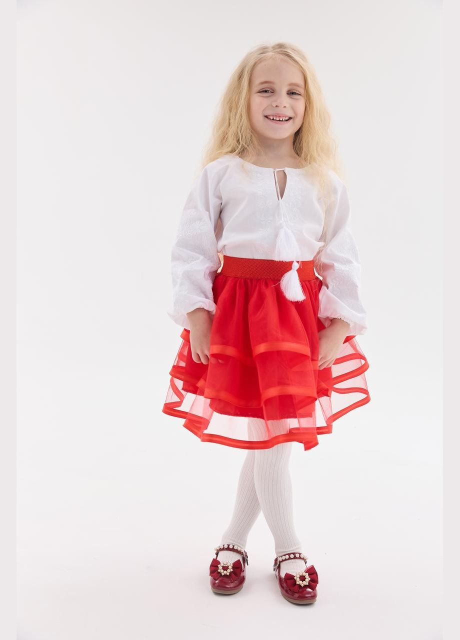 Красная юбочка детская фатиновая MEREZHKA узор орнамент полиэстер (322650195)