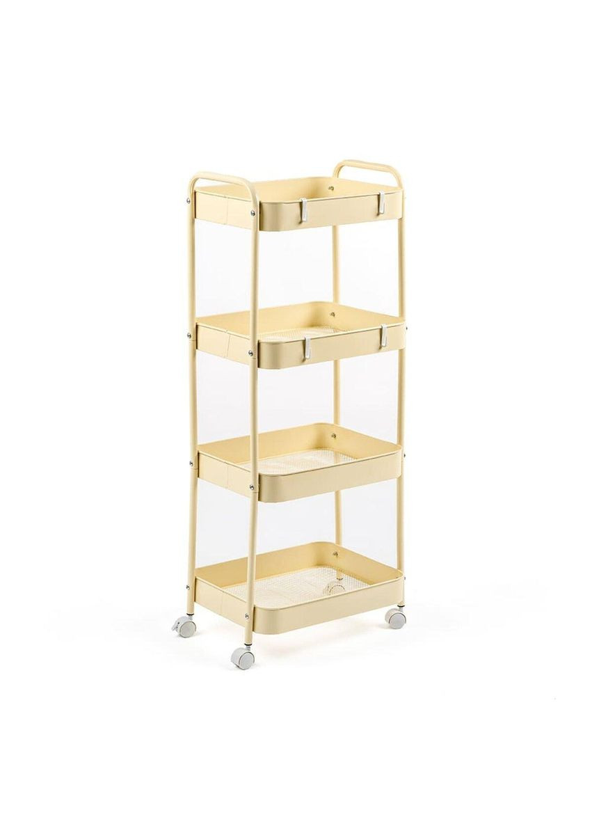 Етажерка мобільна чотириярусна універсальна з металу кремова 45*30*103см SW-00002114 Sticker Wall (323136690)