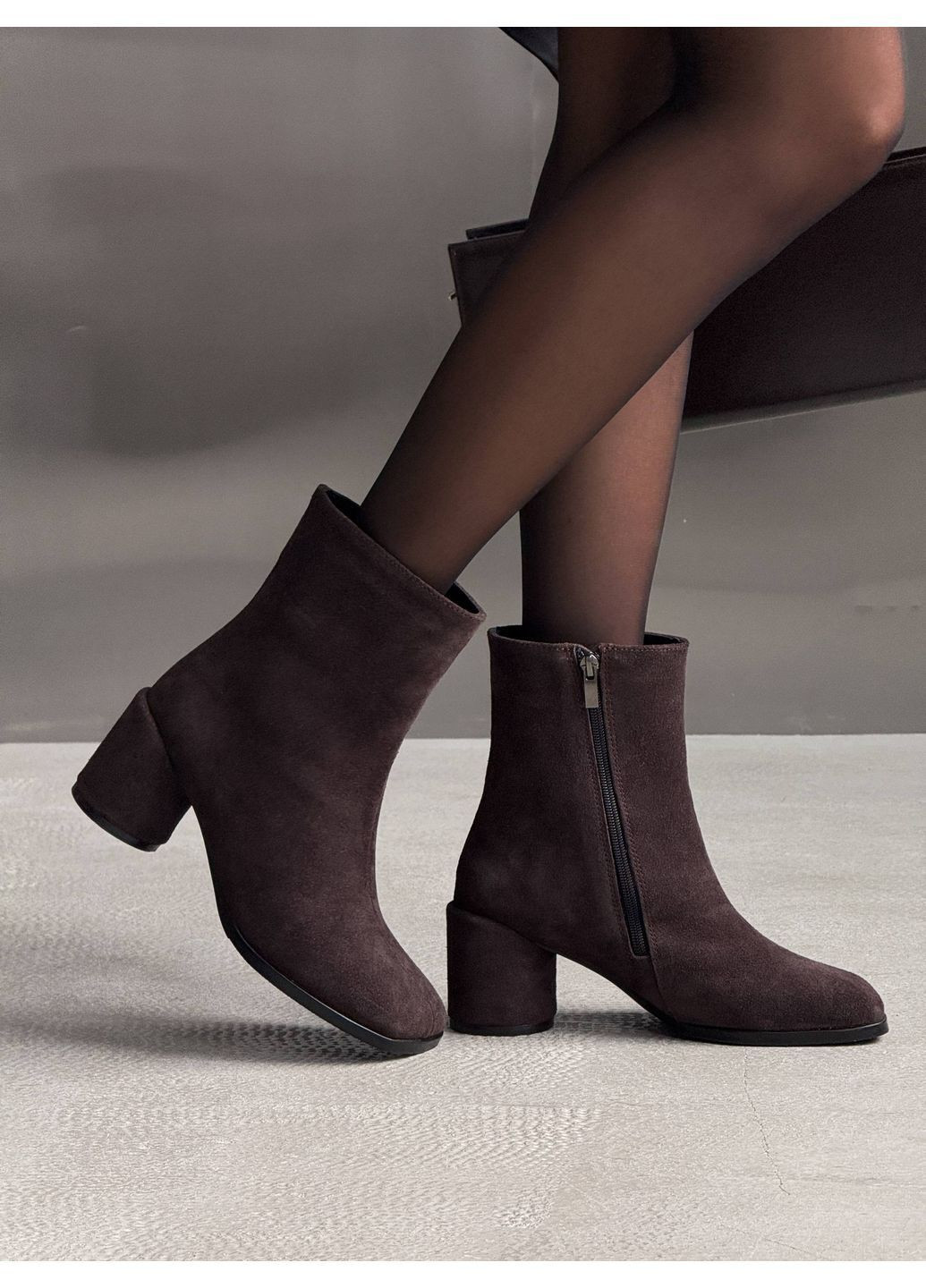 Темно-коричневые ботильоны "barefoot" No Brand