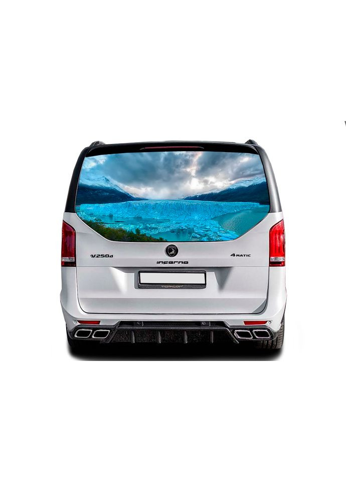 Наклейка на заднее стекло 3D TUNING STUDIO Ледник 1490х700х0.18мм No Brand (362500231)