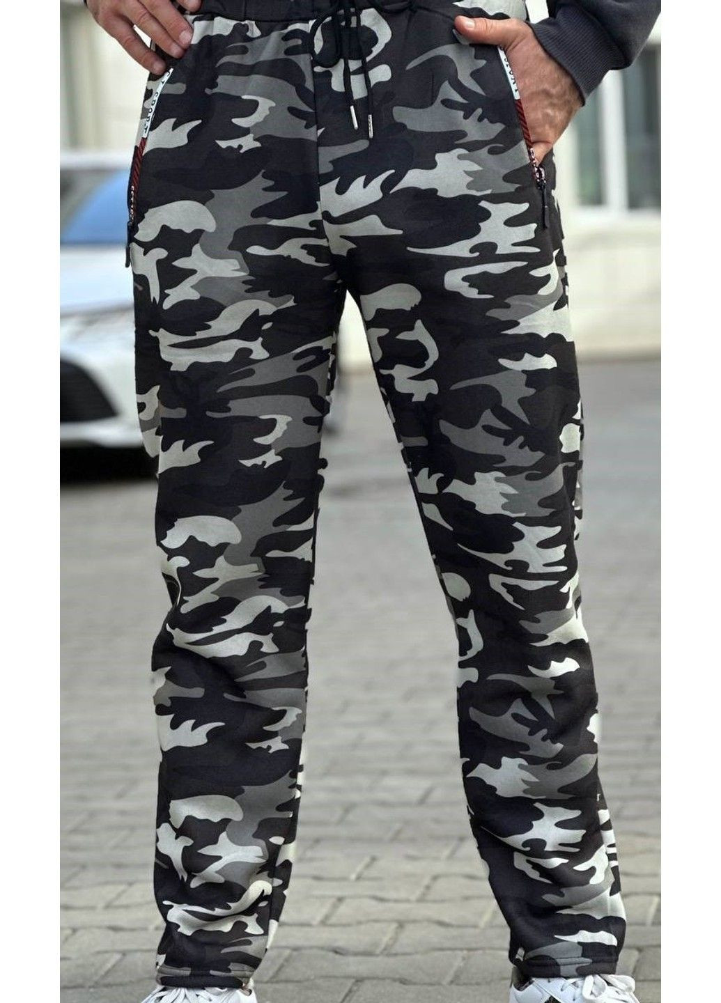 Штани чоловічі камуфляж на флісі сірі No Brand (307392865)