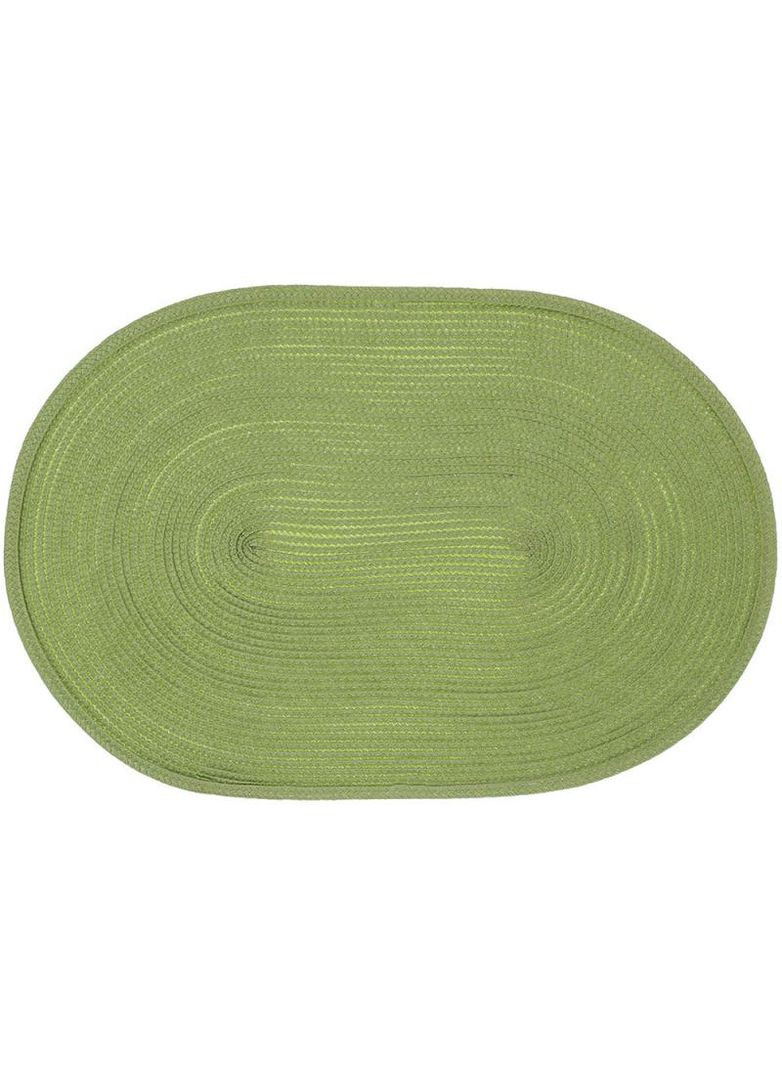 Набір килимків для сервіровки Casual Oval 4 шт зелений лайм плейсмат для столу підтарельники поліпропілен BonaDi (368990917)