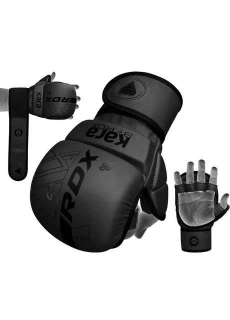 Рукавиці для ММА (Греплінгові рукавички) F6 KARA Matte Black Plus RDX (383427924)