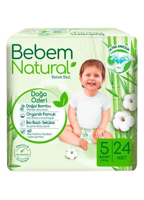 Подгузники (8690536806034) Bebem Natural 5 Junior 11-18 кг 24 шт (357436087)