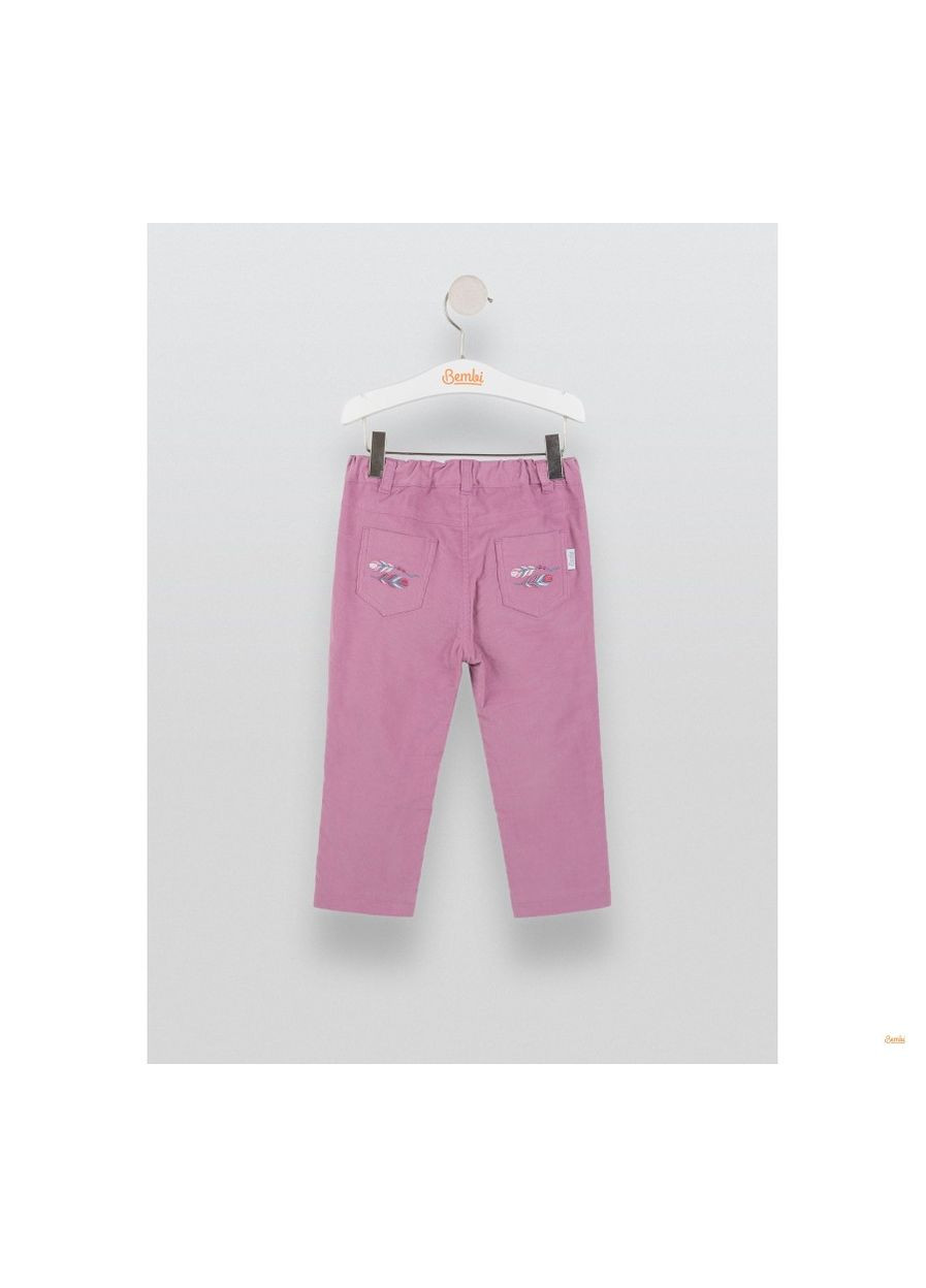 Розовые праздничный, повседневный, кэжуал, джинсовые демисезонные прямые брюки Бембі