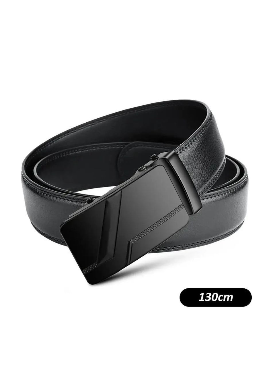 Чоловічий класичний ремінь з натуральної шкіри, автоматична пряжка, стильний чорний для щоденного носіння No Brand (362682262)