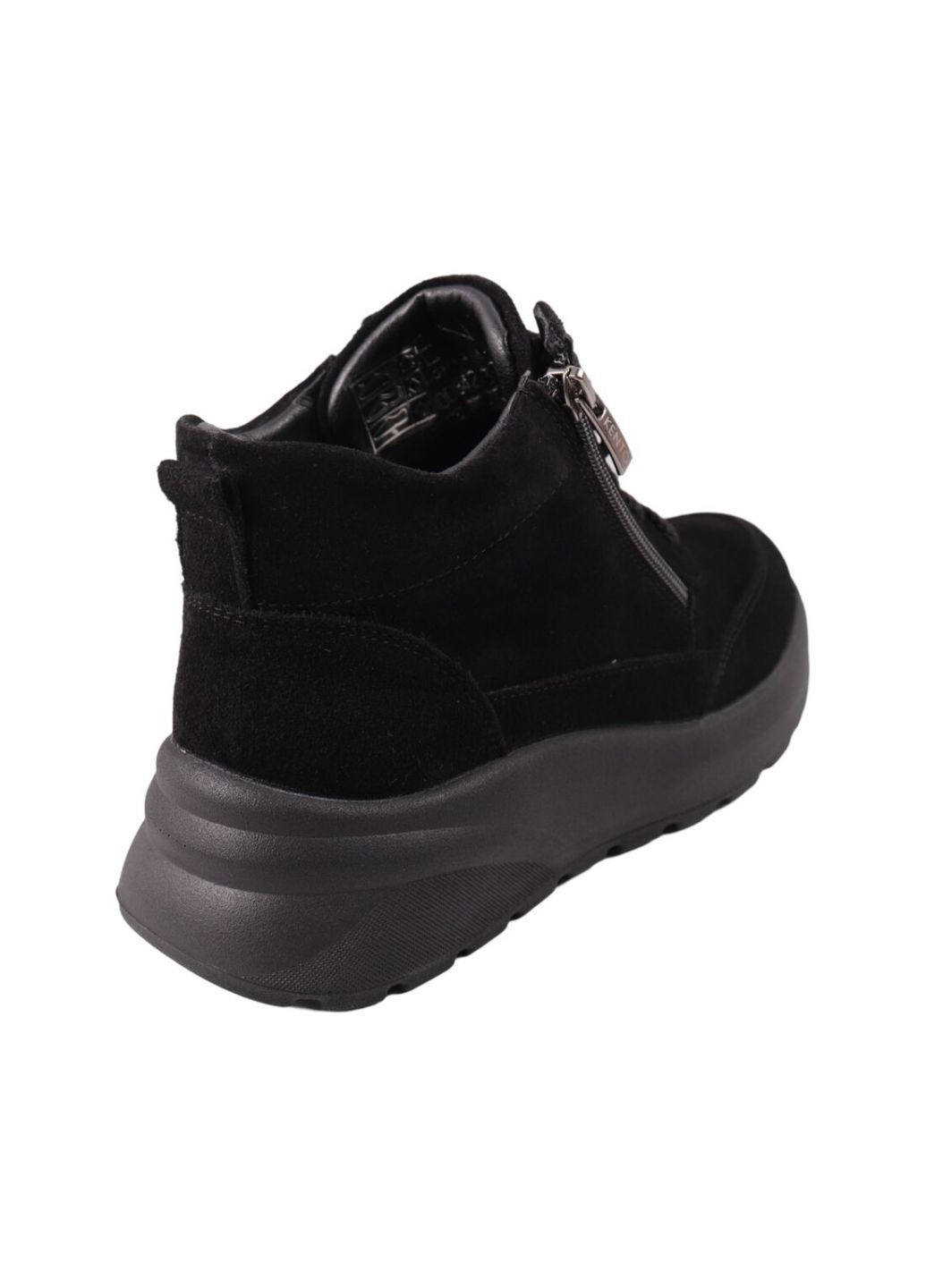 ботинки женские на платформе черные натуральная замша Kento