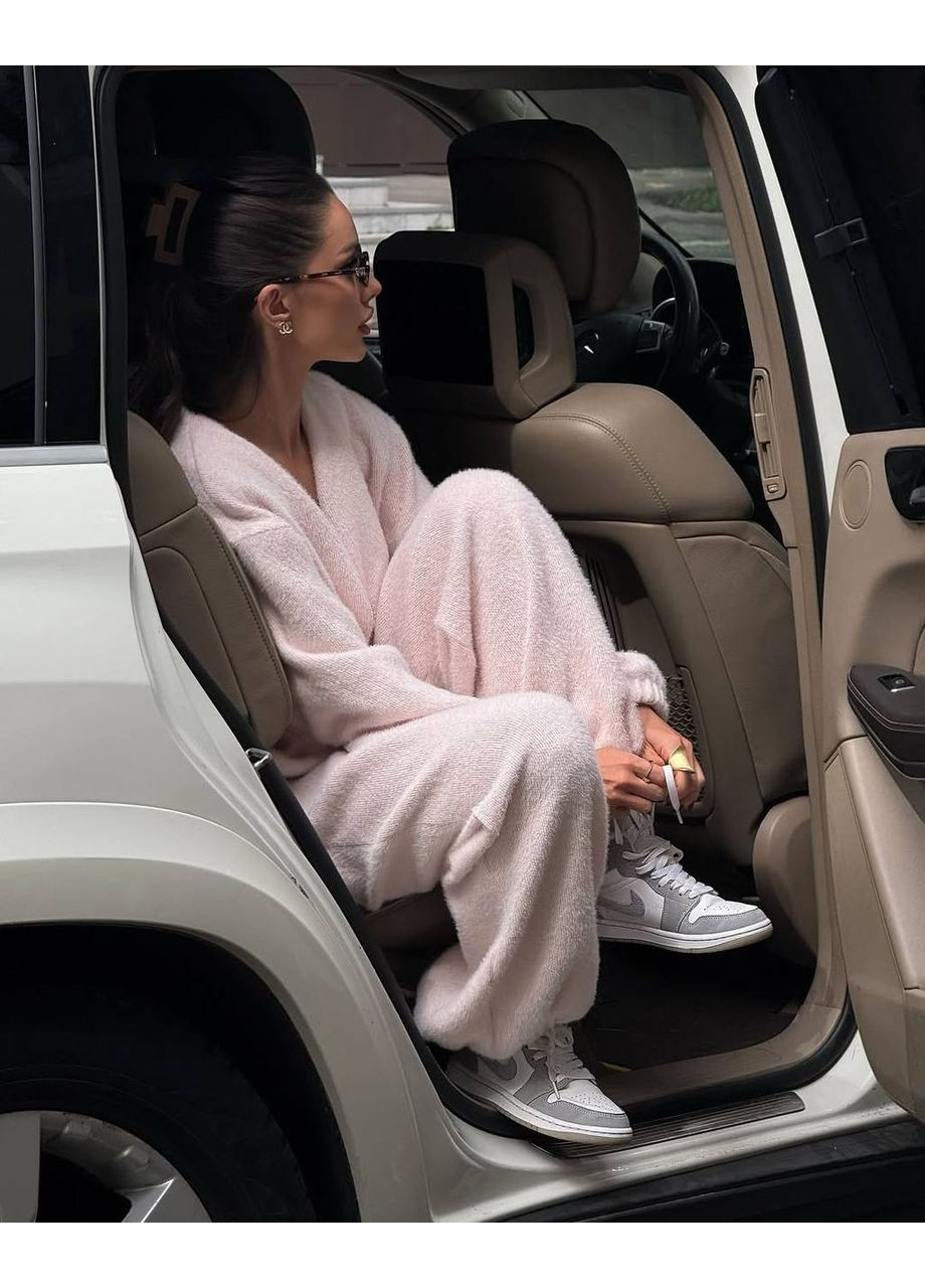 Комбинезон No Brand комбинезон-брюки однотонный бежевый повседневный, кэжуал ангора